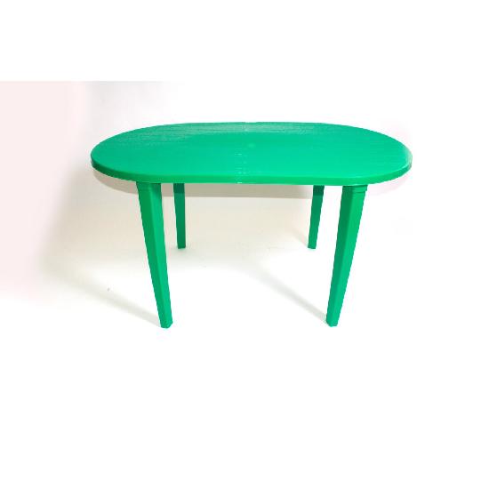 Пластиковый Стол овальный зеленый 1380*800*740 мм СП