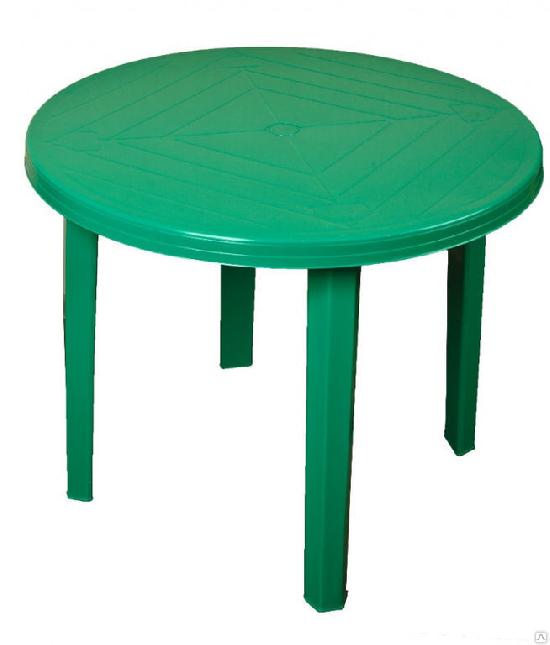 Пластиковый Стол круглый зеленый  970мм*740мм(ножки +столешница+ заглушки)СП37