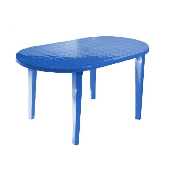 Пластиковый Стол овальный синий 1400*800*710 мм СП