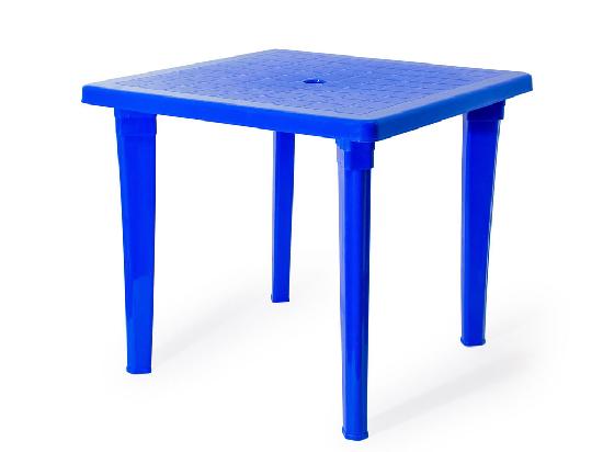 Пластиковый Стол квадратный синий 850мм*850мм(ножки +столешница+ заглушки)СП42